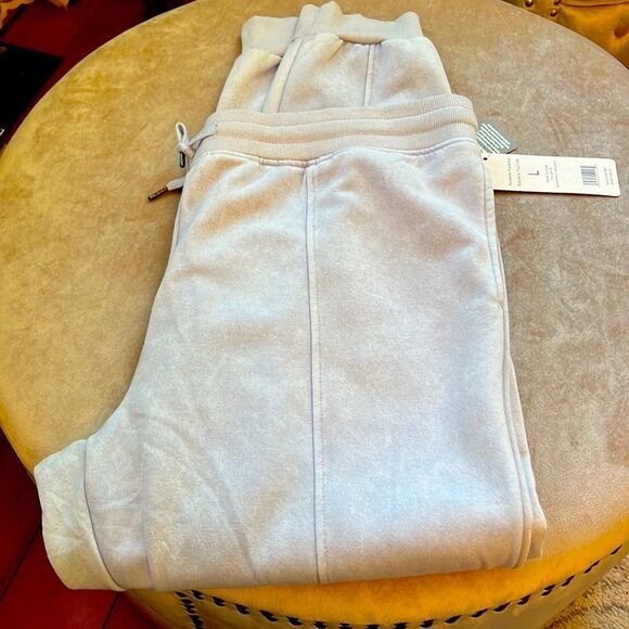 NWT SZ L/XL Lt Blue Mineral Washed Jogger Pants - Picture 6 of 9